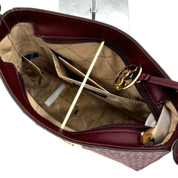 Michael Kors Jet Set Travel Small Signature Logo Messenger Bag Ox Blood Multi - Picture 8 of 9